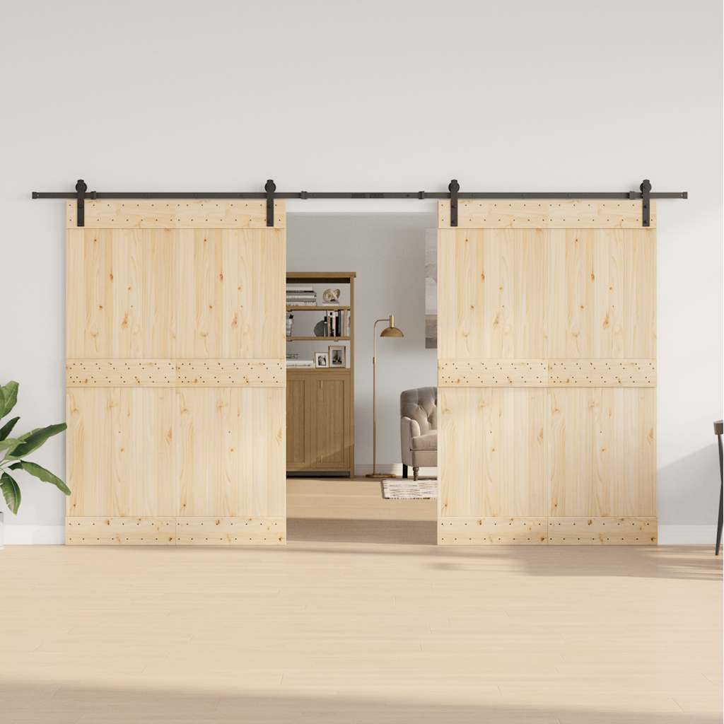 Kit de ferragens para porta deslizante 400 cm aço preto