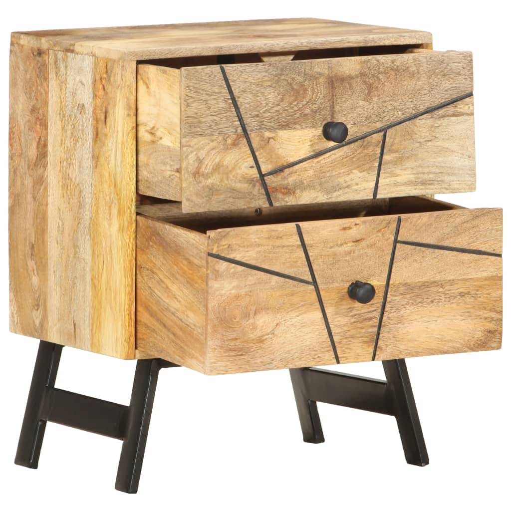 Mesa de cabeceira 40x30x50 cm madeira de mangueira maciça