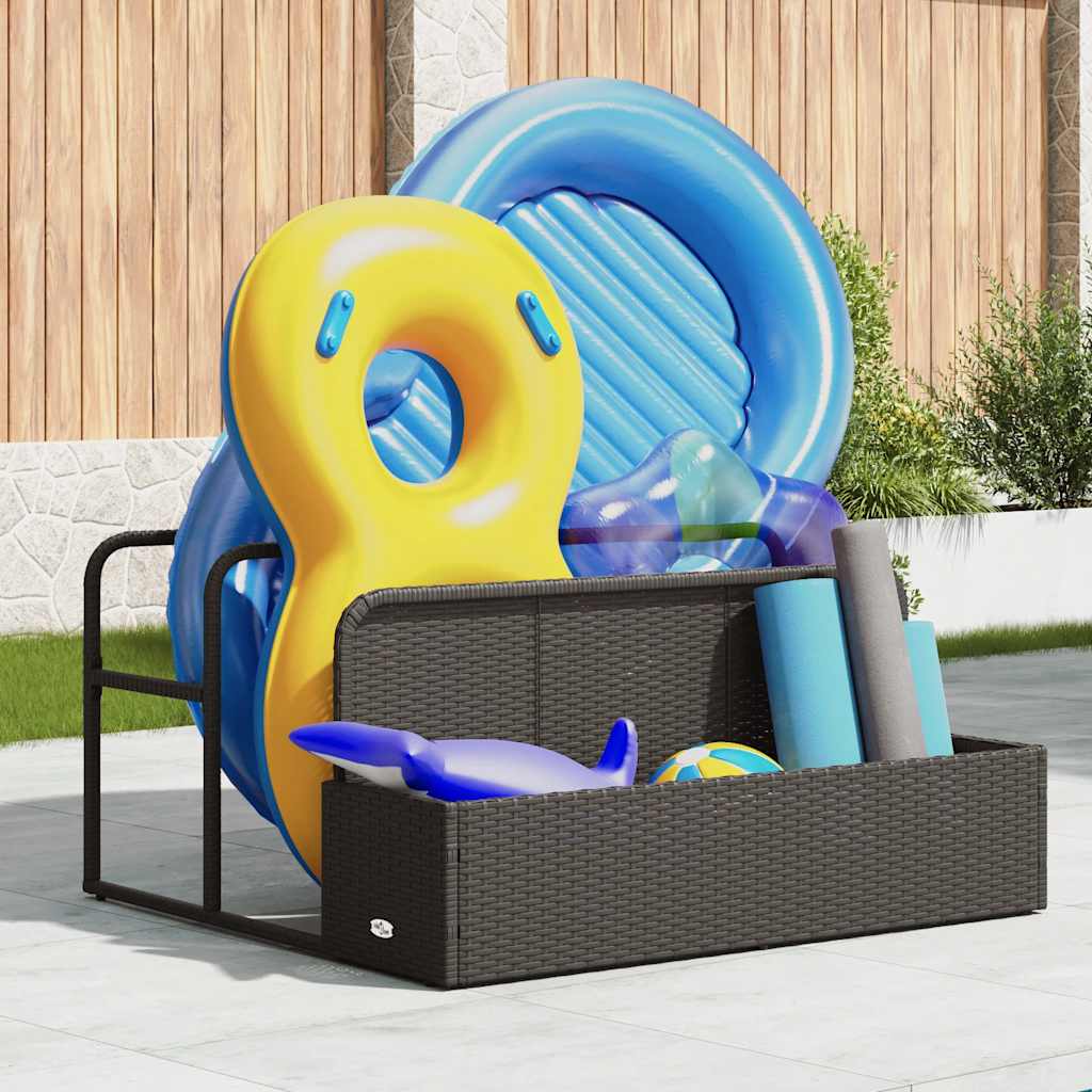 Armazenamento de bóias junto à piscina 110x100x57 cm vime PE