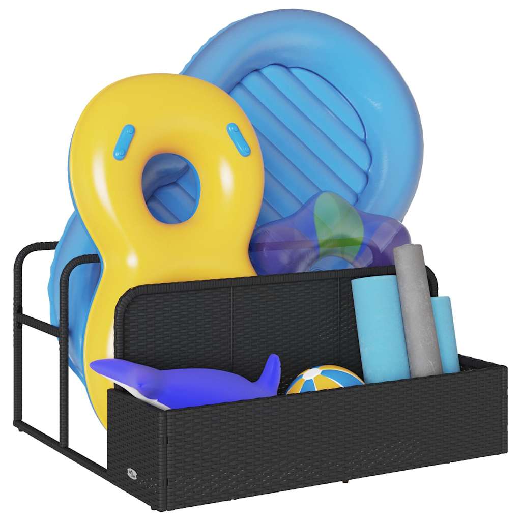 Armazenamento de bóias junto à piscina 110x100x57 cm vime PE