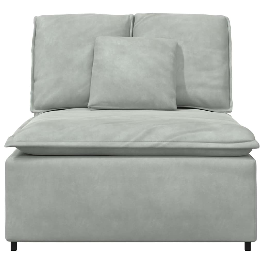 Módulo central para sofá modular com almofadas, cinza claro, 100 cm