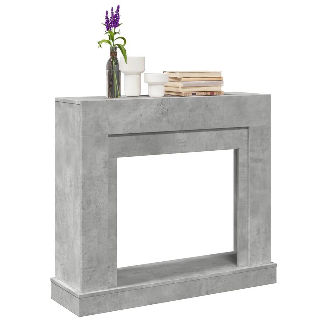 Cornija lareira 100x30x87,5 cm derivados madeira cinza cimento