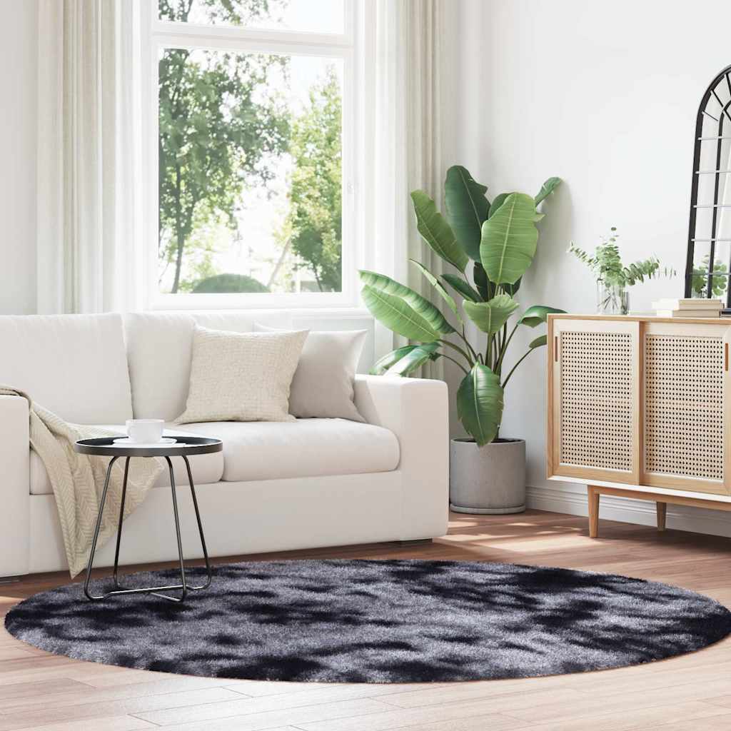 Tapete shaggy de pelo alto navarra 200x200 cm cinzento-escuro