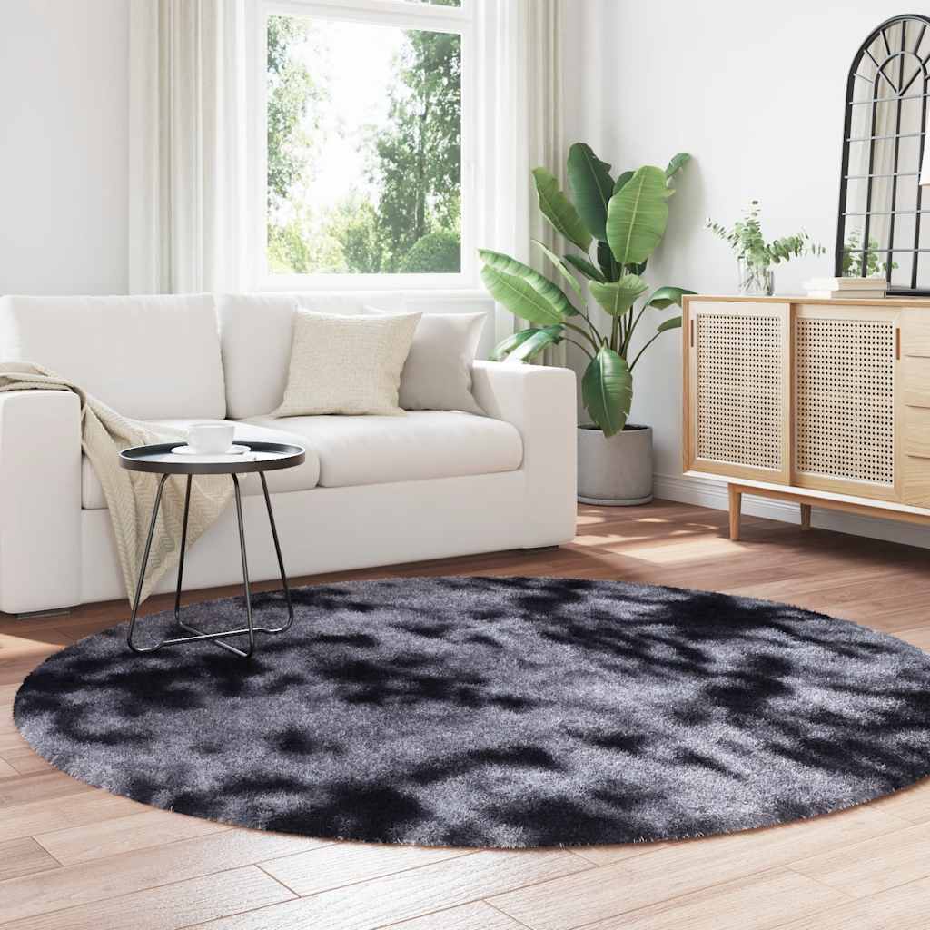 Tapete shaggy de pelo alto navarra 200x200 cm cinzento-escuro