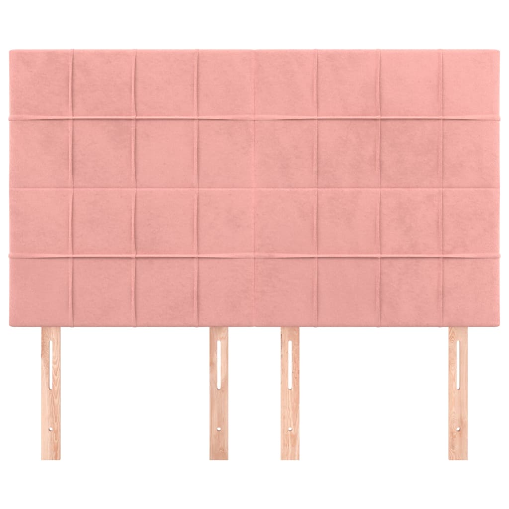 Cabeceira rosa 144x5x118/128 cm veludo