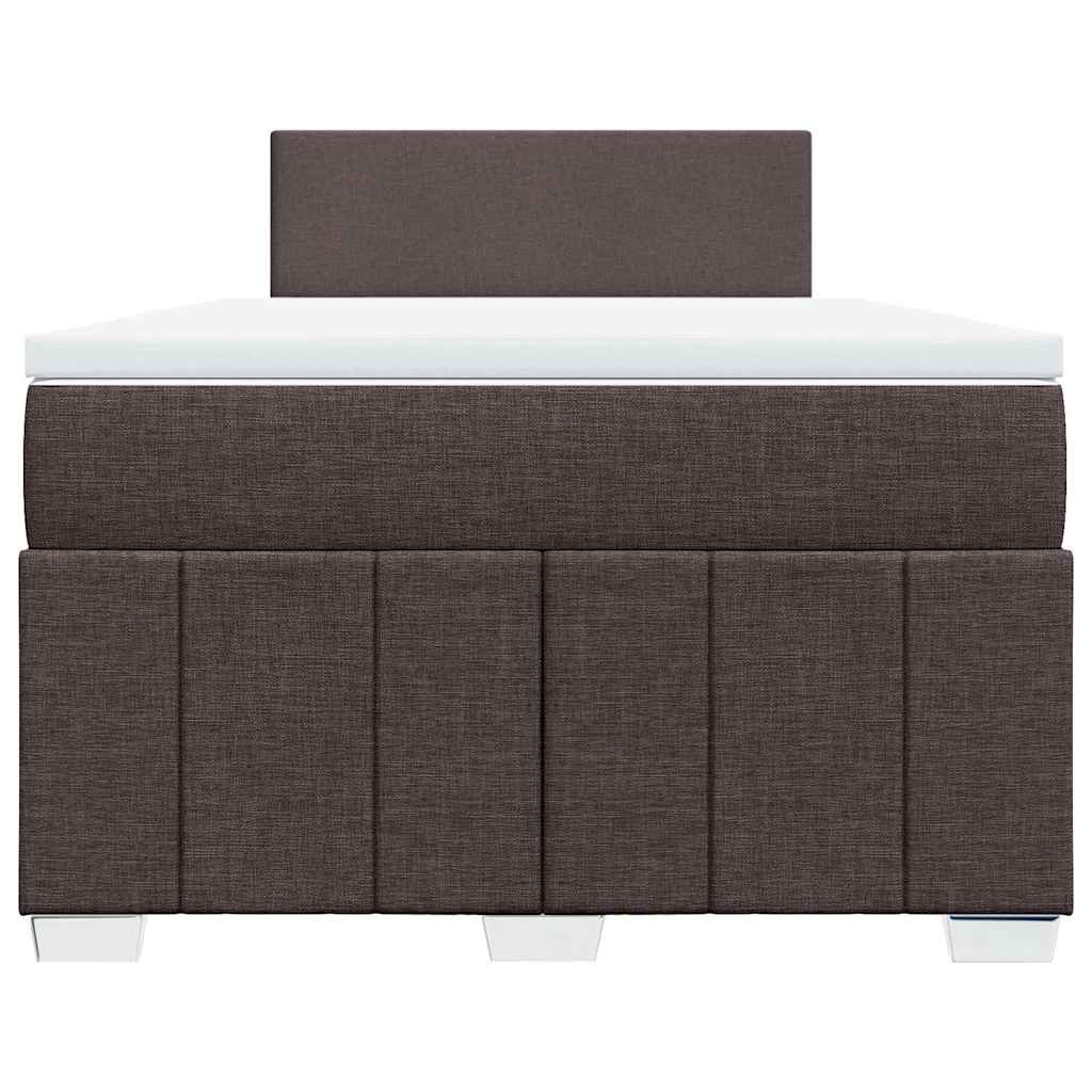 Cama boxspring com colchão 120x190 cm tecido castanho-escuro