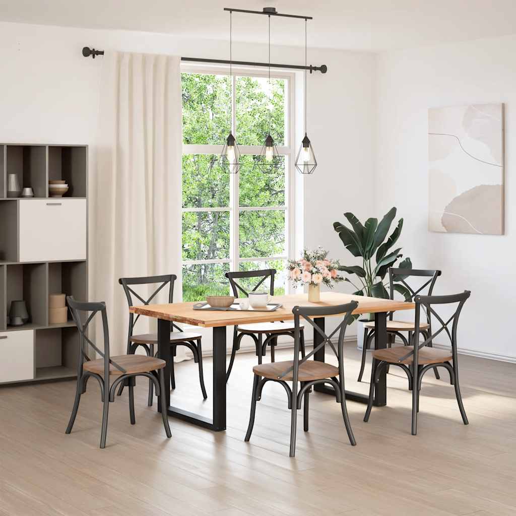 Pés de mesa de jantar em forma de u, 2 peças, preto, 90x (72-73) cm, aço