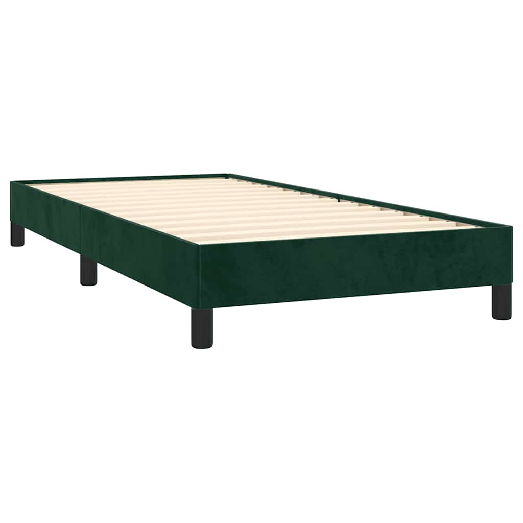 Estrutura de cama sem colchão 90x190 cm veludo verde-escuro