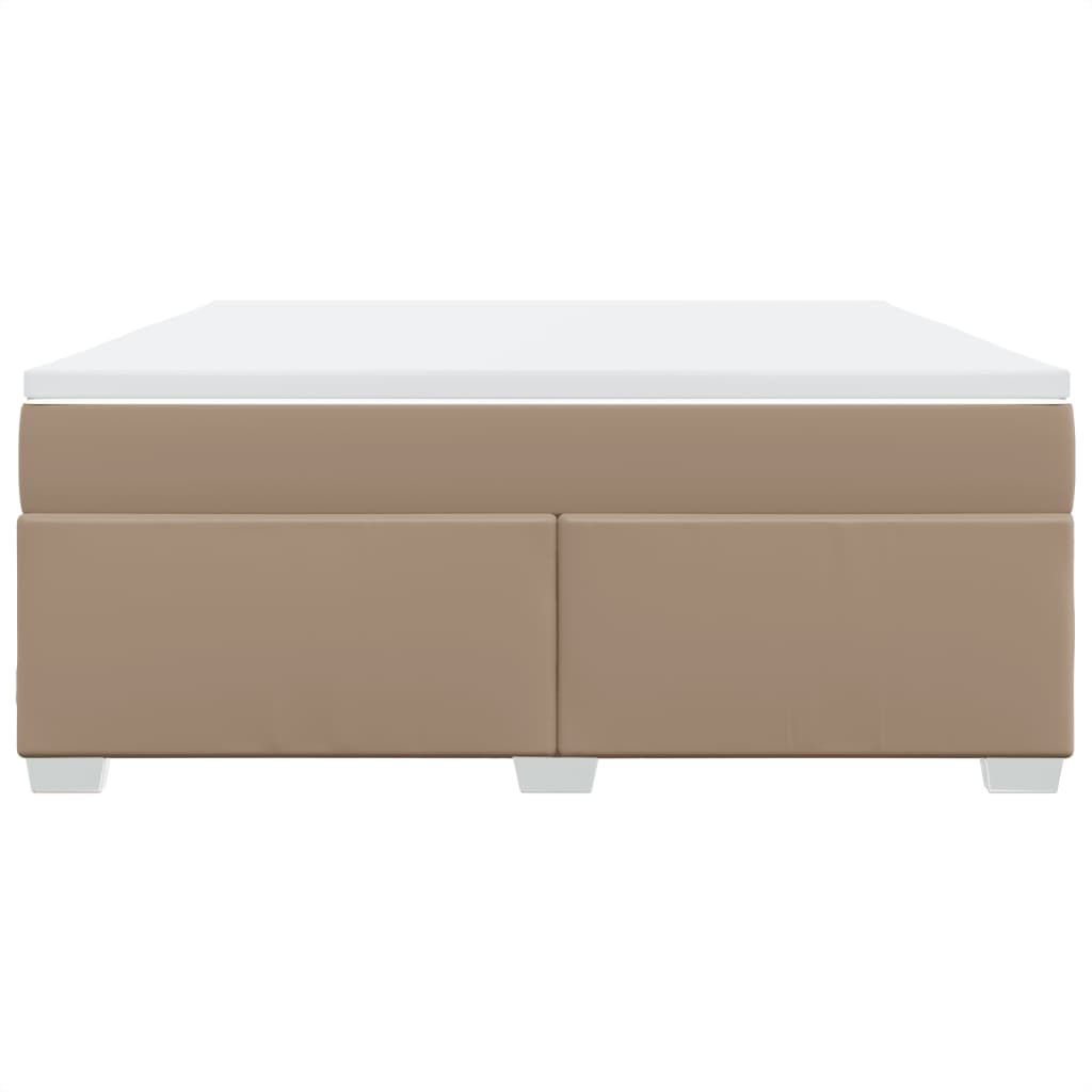 Cama com molas/colchão 180x200 cm couro artificial cappuccino