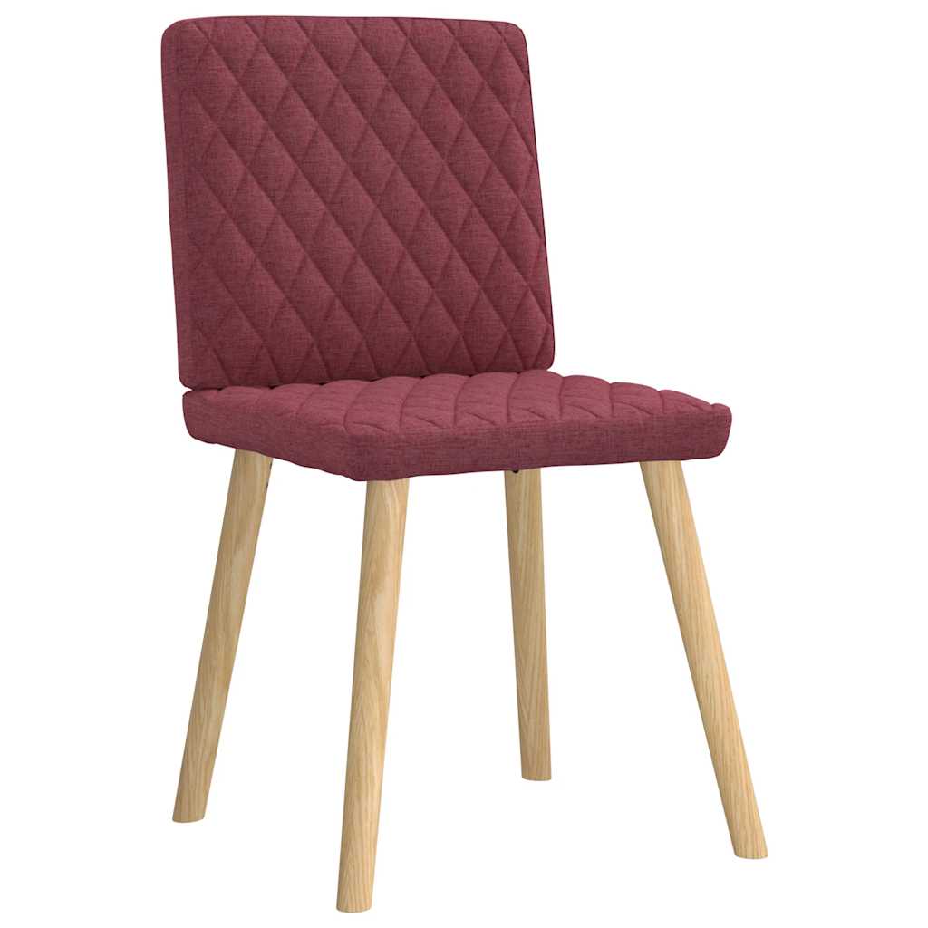 Cadeiras de jantar 6 pcs tecido vermelho-tinto