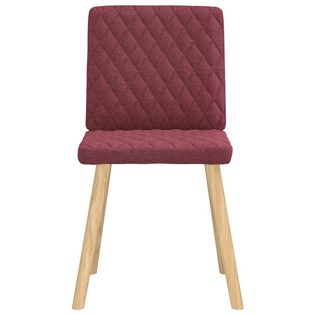 Cadeiras de jantar 6 pcs tecido vermelho-tinto