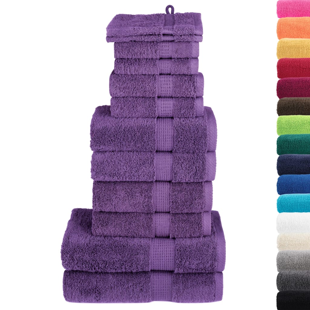12Pcs conjunto toalhas banho premium solund 600 gsm roxo