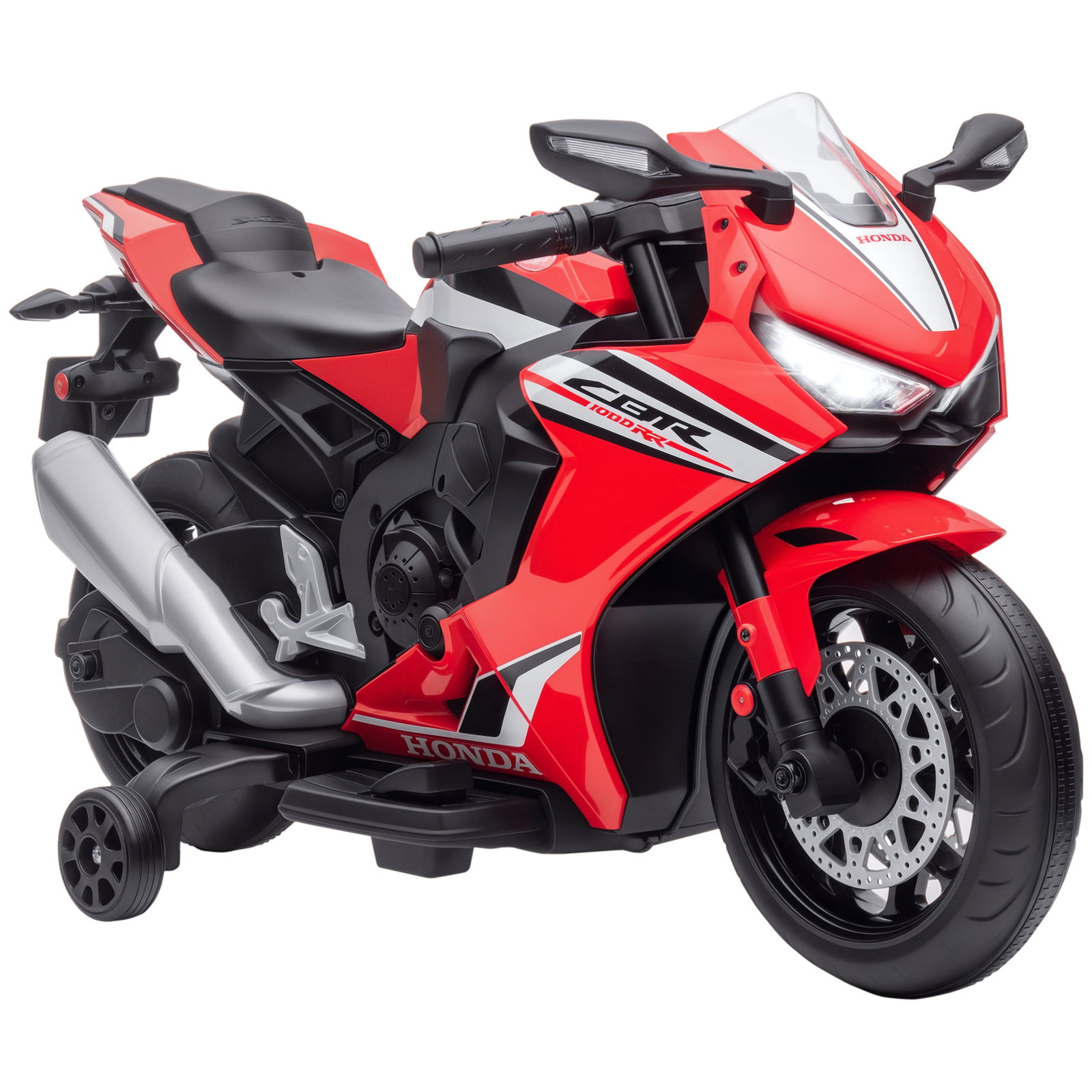 Mota elétrica com licença honda para crianças de 3-5 anos mota a bateria 6v com farol buzina música 90x44x52cm vermelho