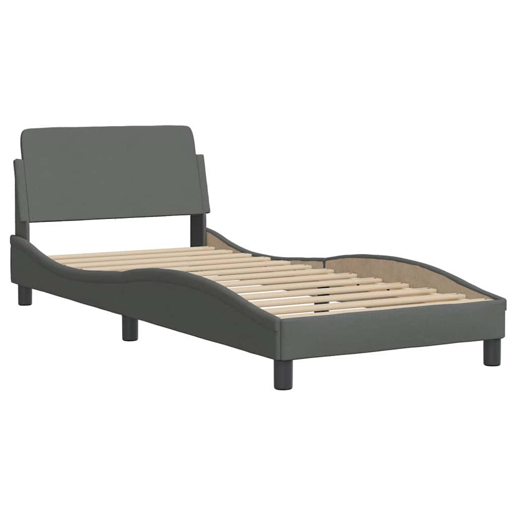 Estrutura de cama dover 90x200 cm tecido cinzento-escuro