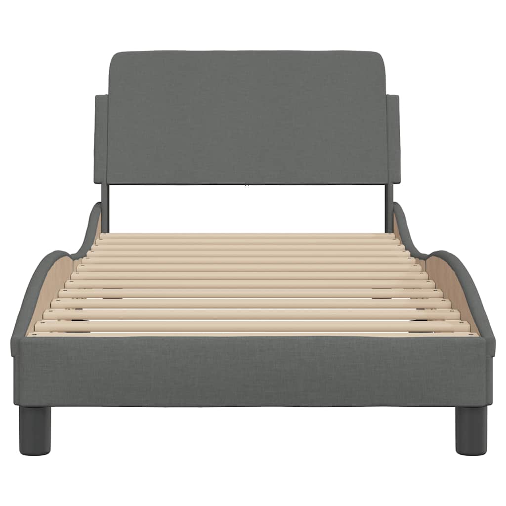 Estrutura de cama dover 90x200 cm tecido cinzento-escuro