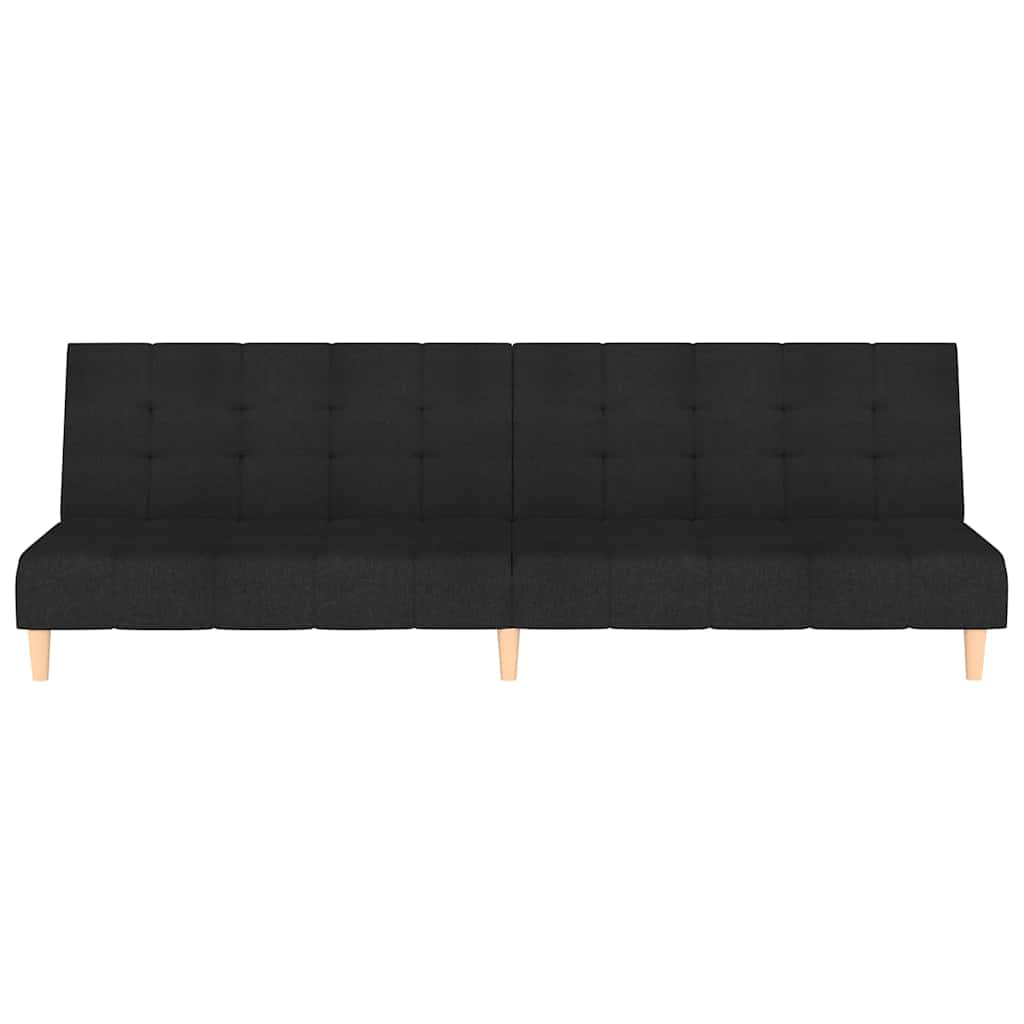 Sofá-cama de 2 lugares tecido preto