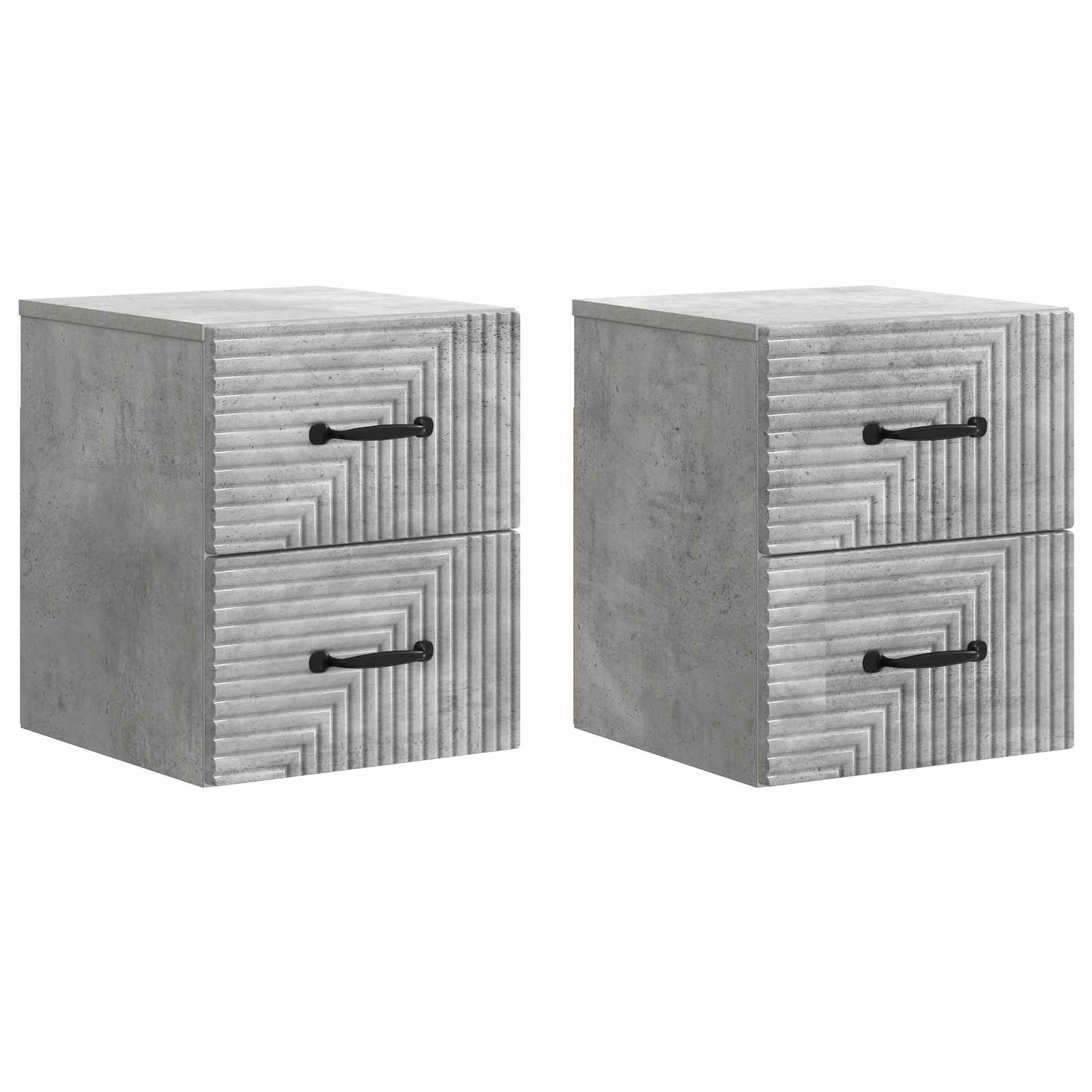 Gabinete de canto montado na parede 2 unid. cinzento cimento