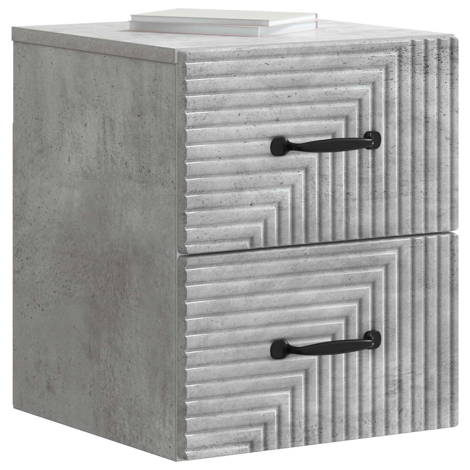 Gabinete de canto montado na parede 2 unid. cinzento cimento