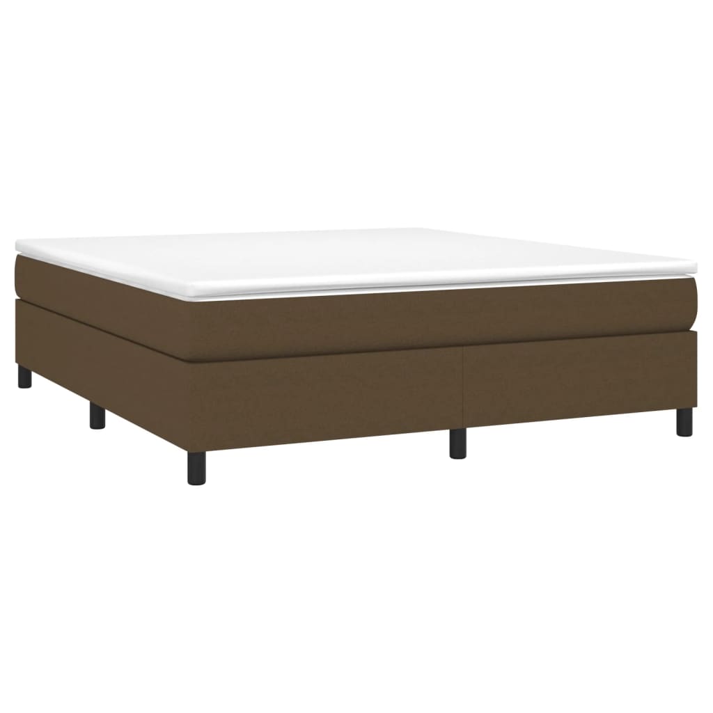 Estrutura de cama com molas 180x200 cm tecido castanho-escuro