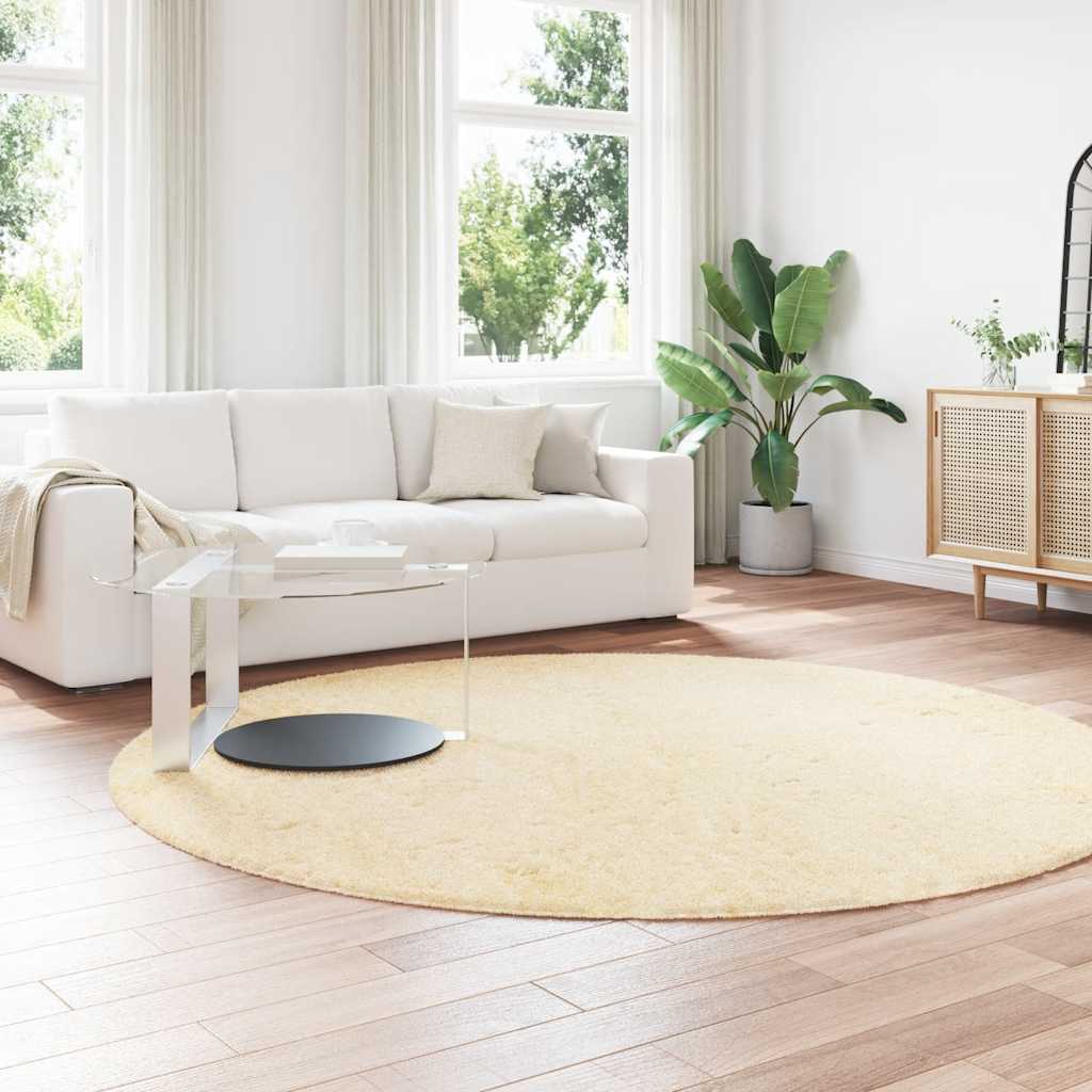 Tapete shaggy de pelo alto navarra 240x240 cm poliéster creme