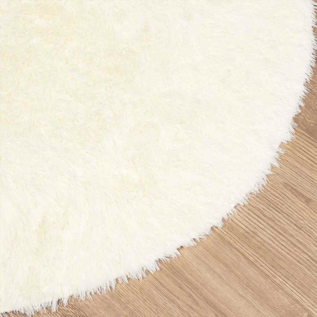 Tapete shaggy de pelo alto navarra 240x240 cm poliéster creme