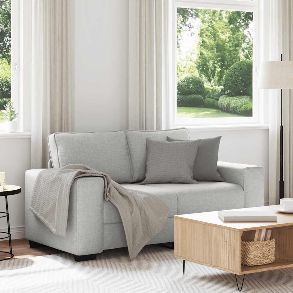 Sofá de 2 lugares 160x77x82 cm tecido cinzento nublado