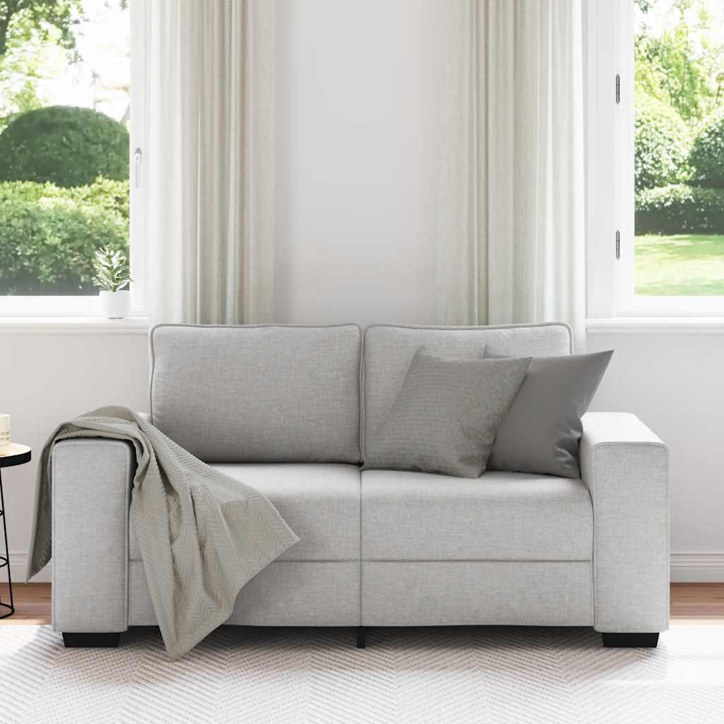 Sofá de 2 lugares 160x77x82 cm tecido cinzento nublado