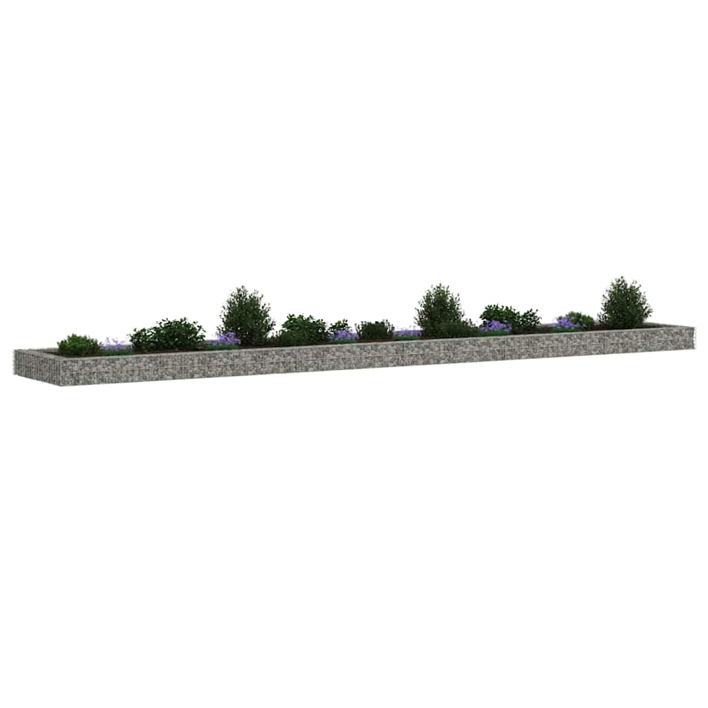 Canteiro elevado/cesto gabião 600x100x20 cm aço galvanizado