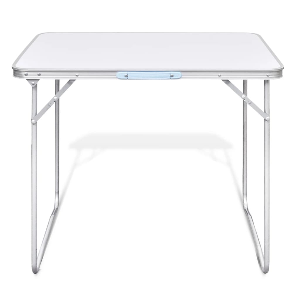 Mesa de campismo, dobrável, com estrutura de metal, 80 x 60 cm