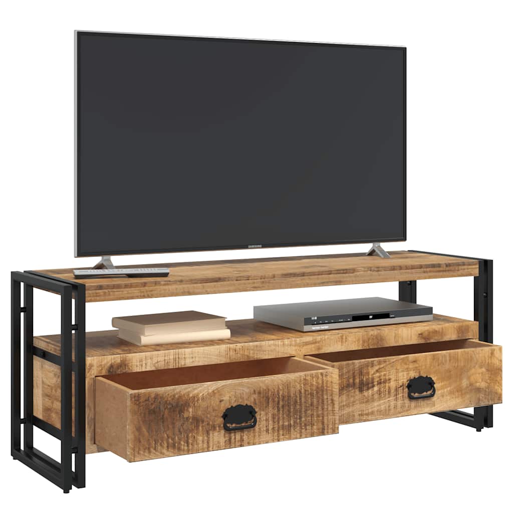 Móvel de TV em madeira de mangueira maciça 120x35x45 cm