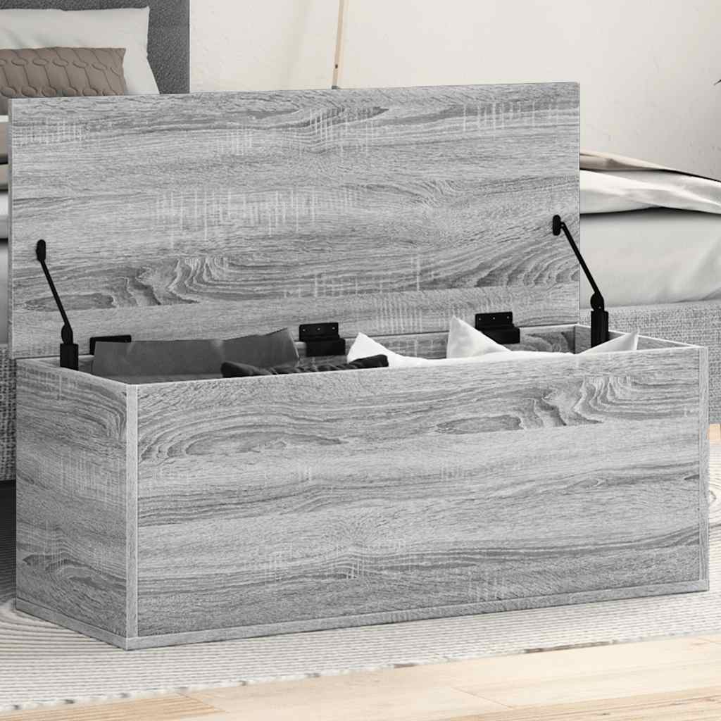 Caixa de arrumação 90x35x35 cm derivados madeira cinza sonoma