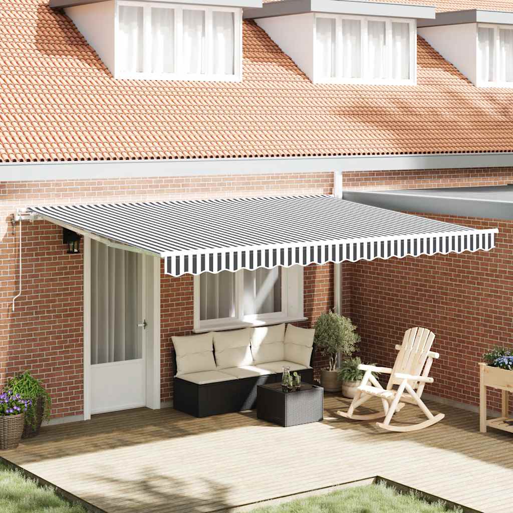 Toldo retrátil automático 450x300 cm antracite e branco