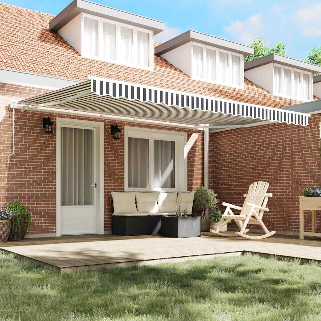 Toldo retrátil automático 450x300 cm antracite e branco