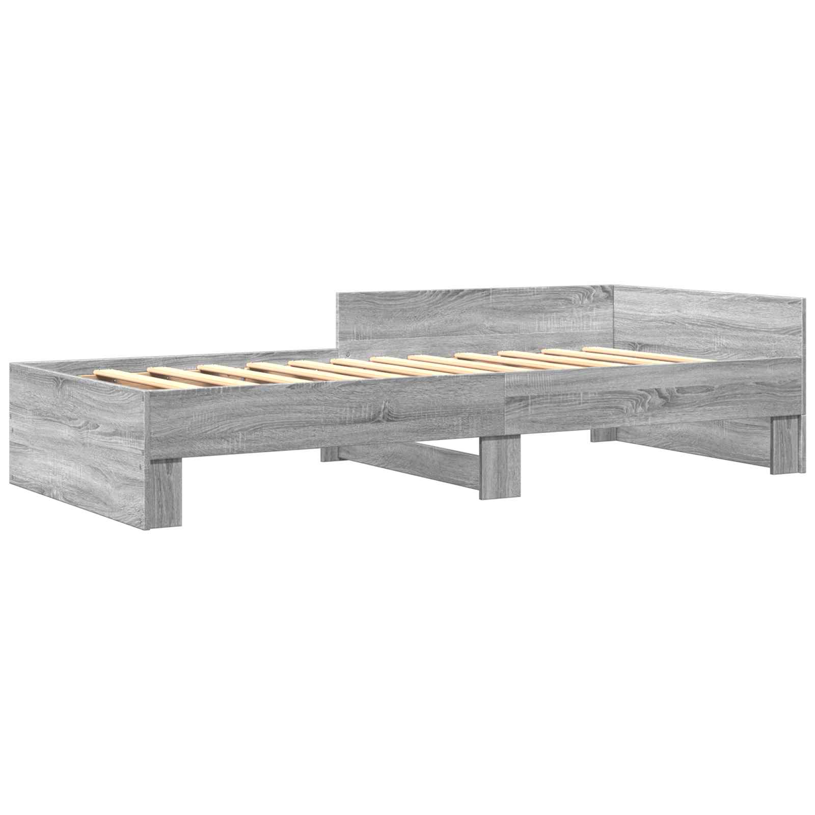 Estrutura de cama com cabeceira sonoma cinzento 80 x 200 cm