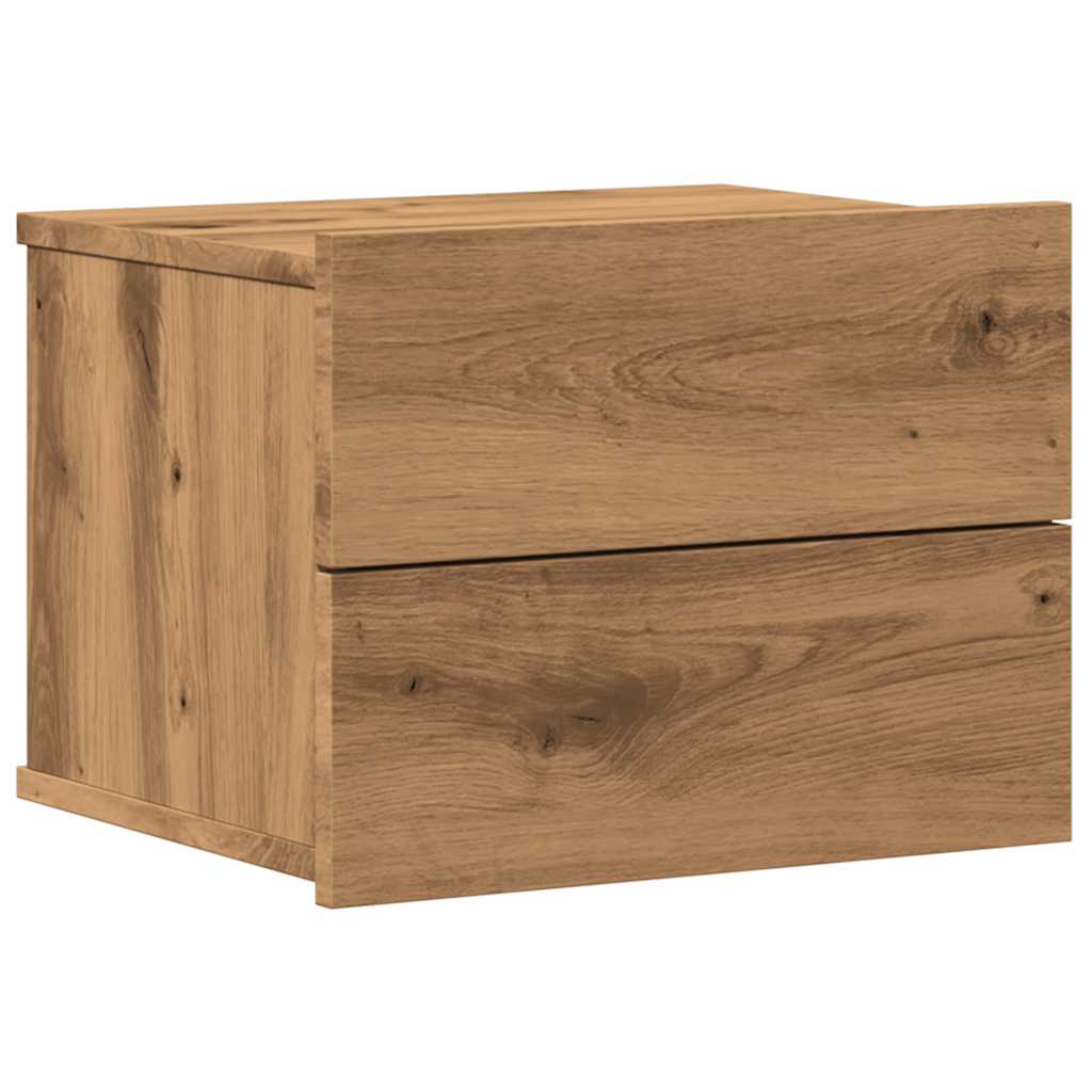 Mesa de cabeceira de parede 40x32x30 cm cor carvalho artisiano