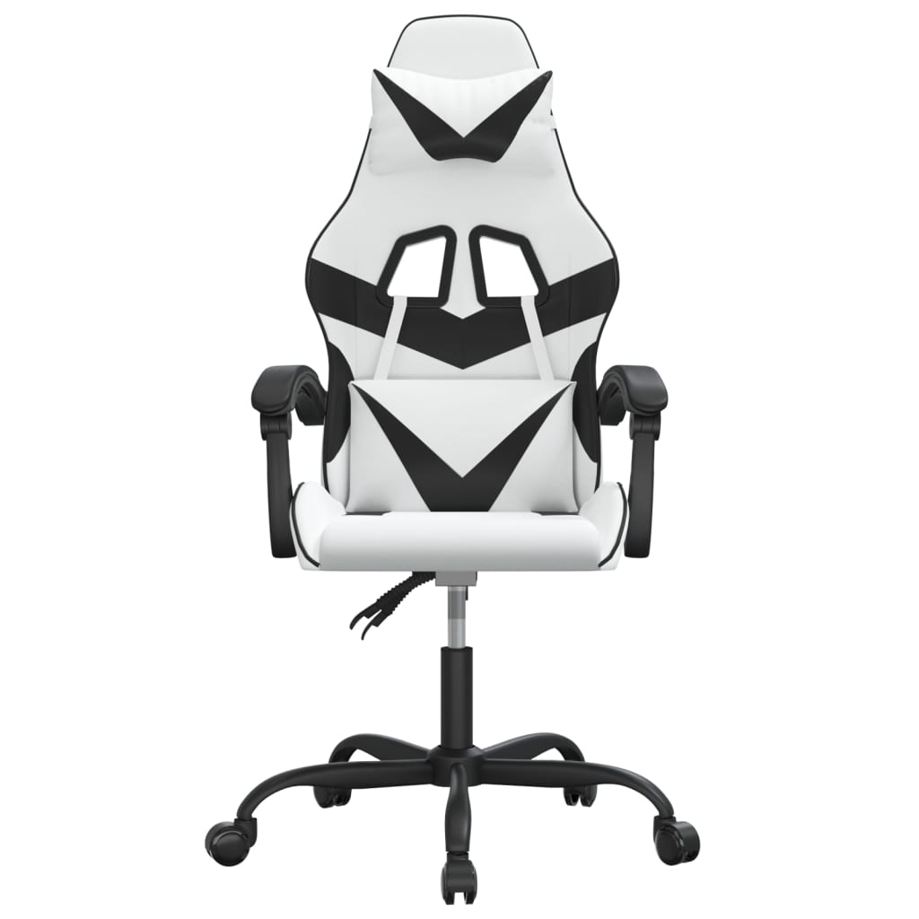Cadeira gaming couro artificial branco e preto