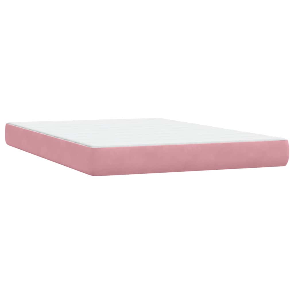 Cama com molas/colchão 140x210 cm veludo rosa