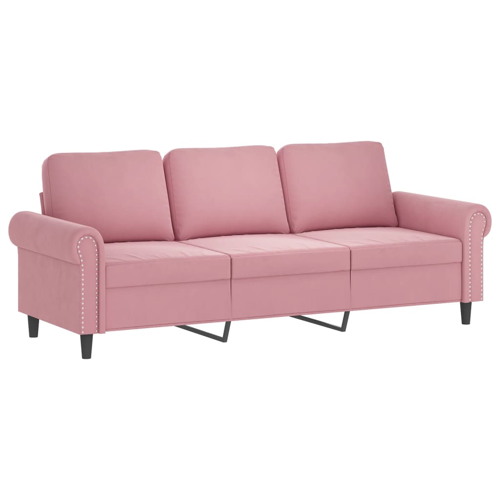 2 Pcs conjunto de sofás com almofadas veludo rosa