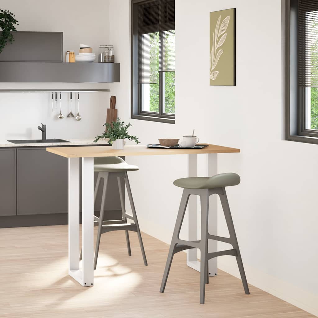 Pés de mesa de bar em forma de u, 2 peças, branco, 40x (100-101) cm, aço