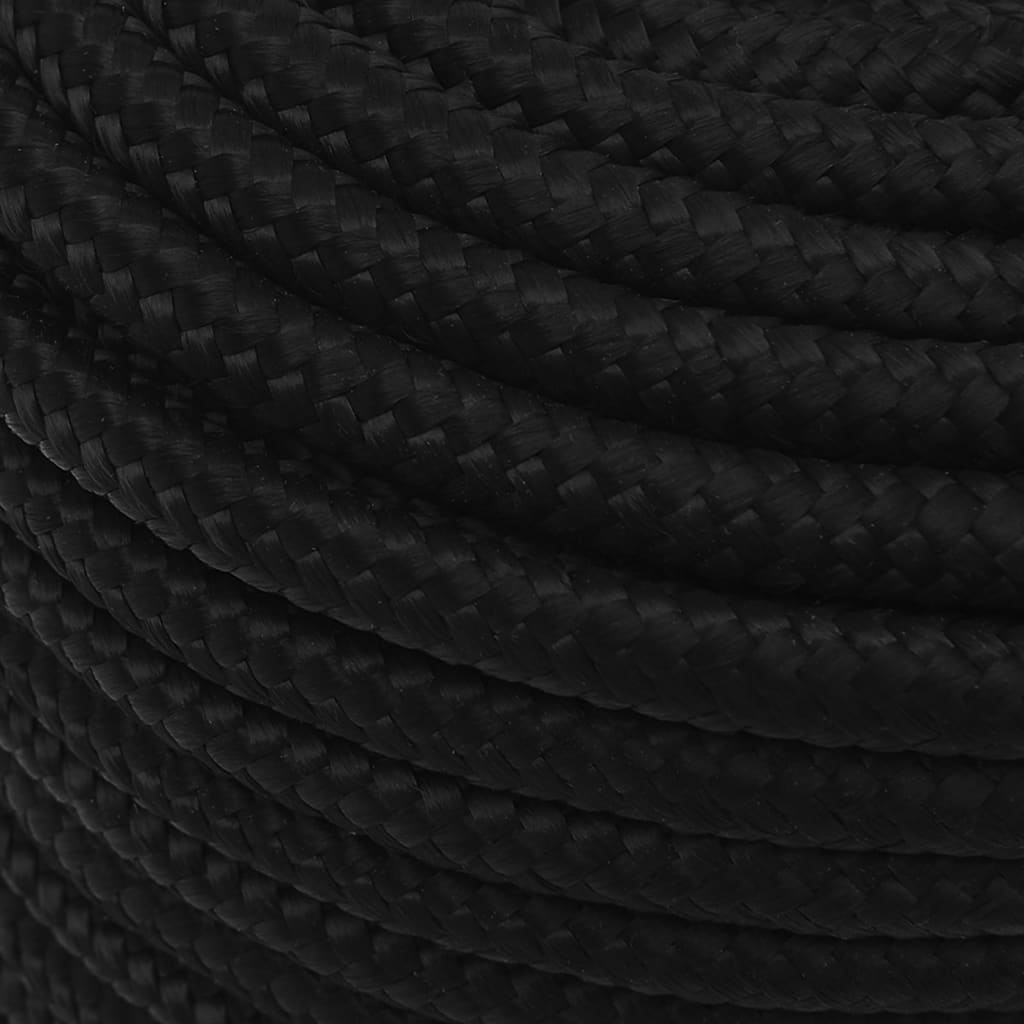 Corda de trabalho 14 mm 25 m poliéster preto
