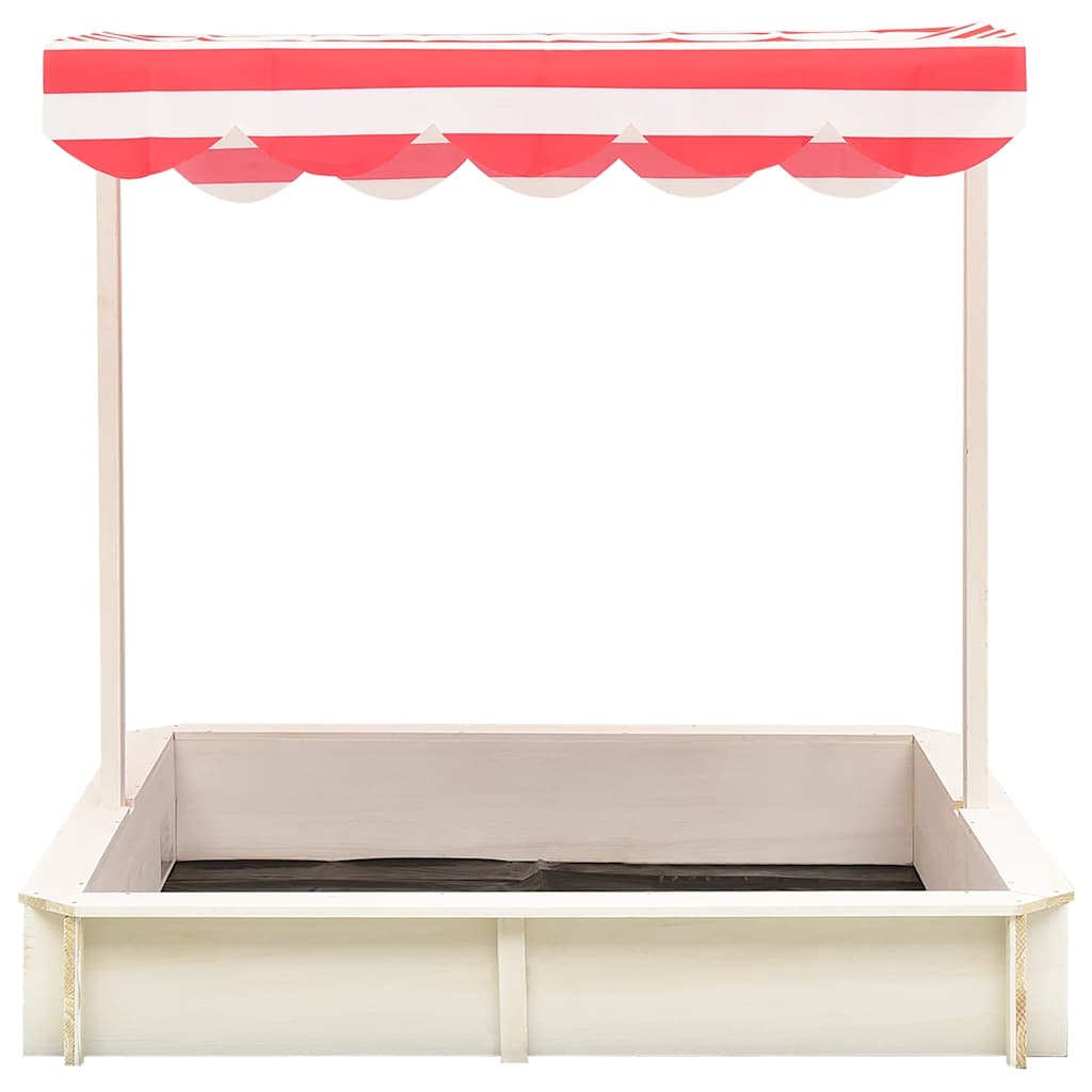 Caixa de areia c/ telhado ajustável abeto uv50 branco/vermelho