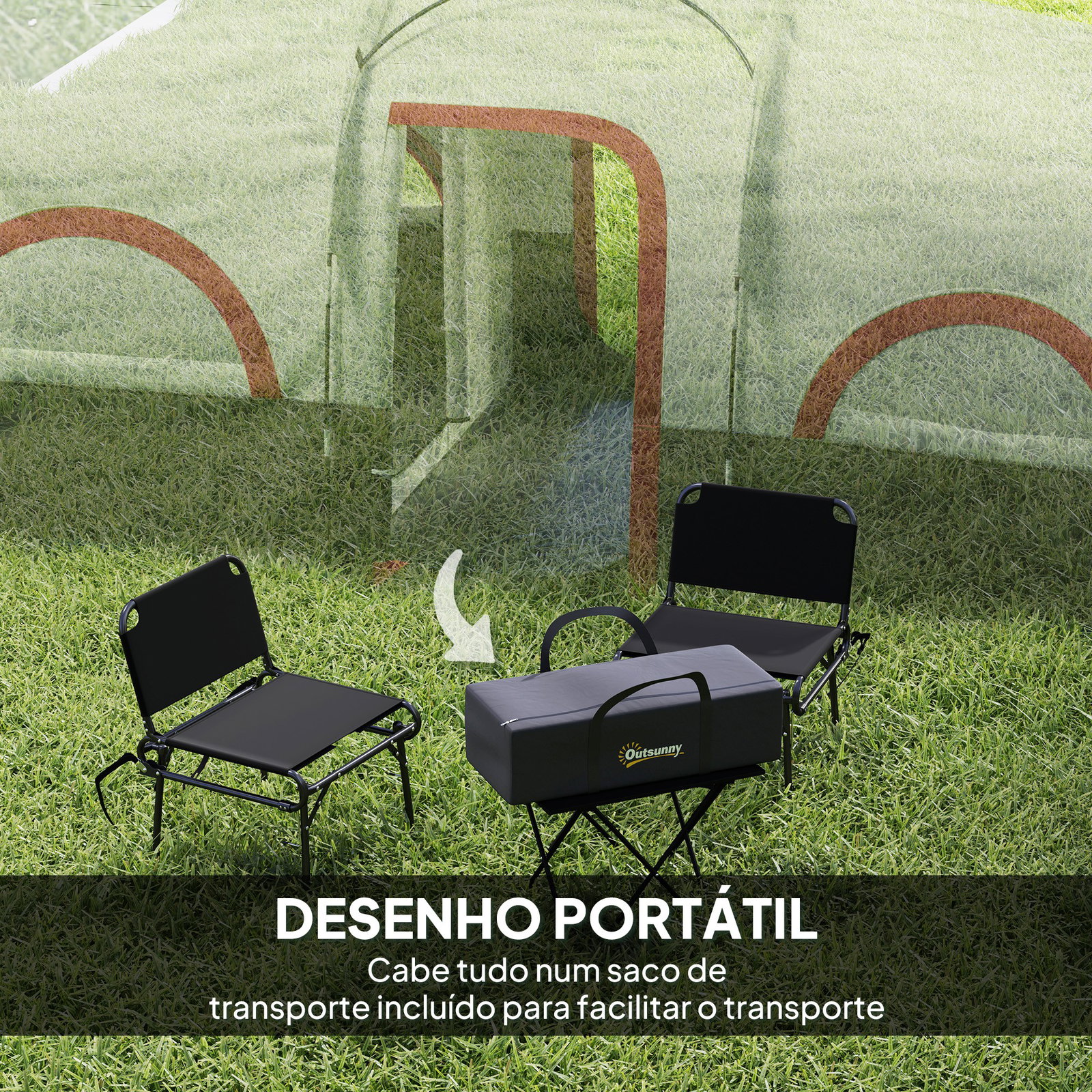 Tenda de campismo familiar tipo túnel para 4-6 pessoas impermeável 3.000 mm dobrável 435x251x195 cm cinzento escuro