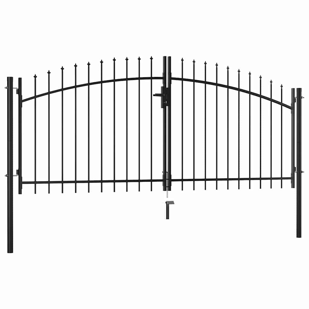 Portão de cerca de porta dupla woerden com topo em forma de lança 299,5x149,5 cm