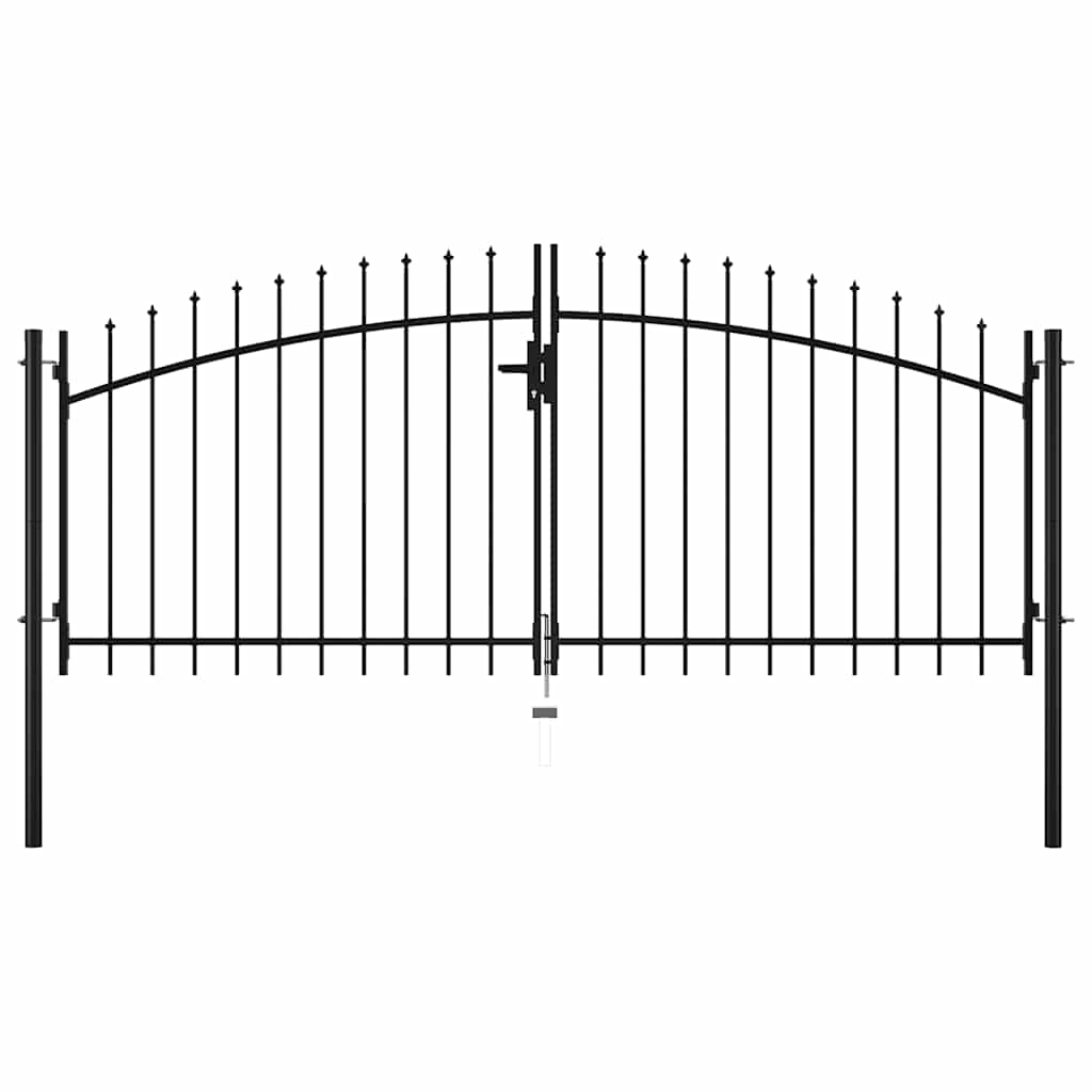 Portão de cerca de porta dupla woerden com topo em forma de lança 299,5x149,5 cm