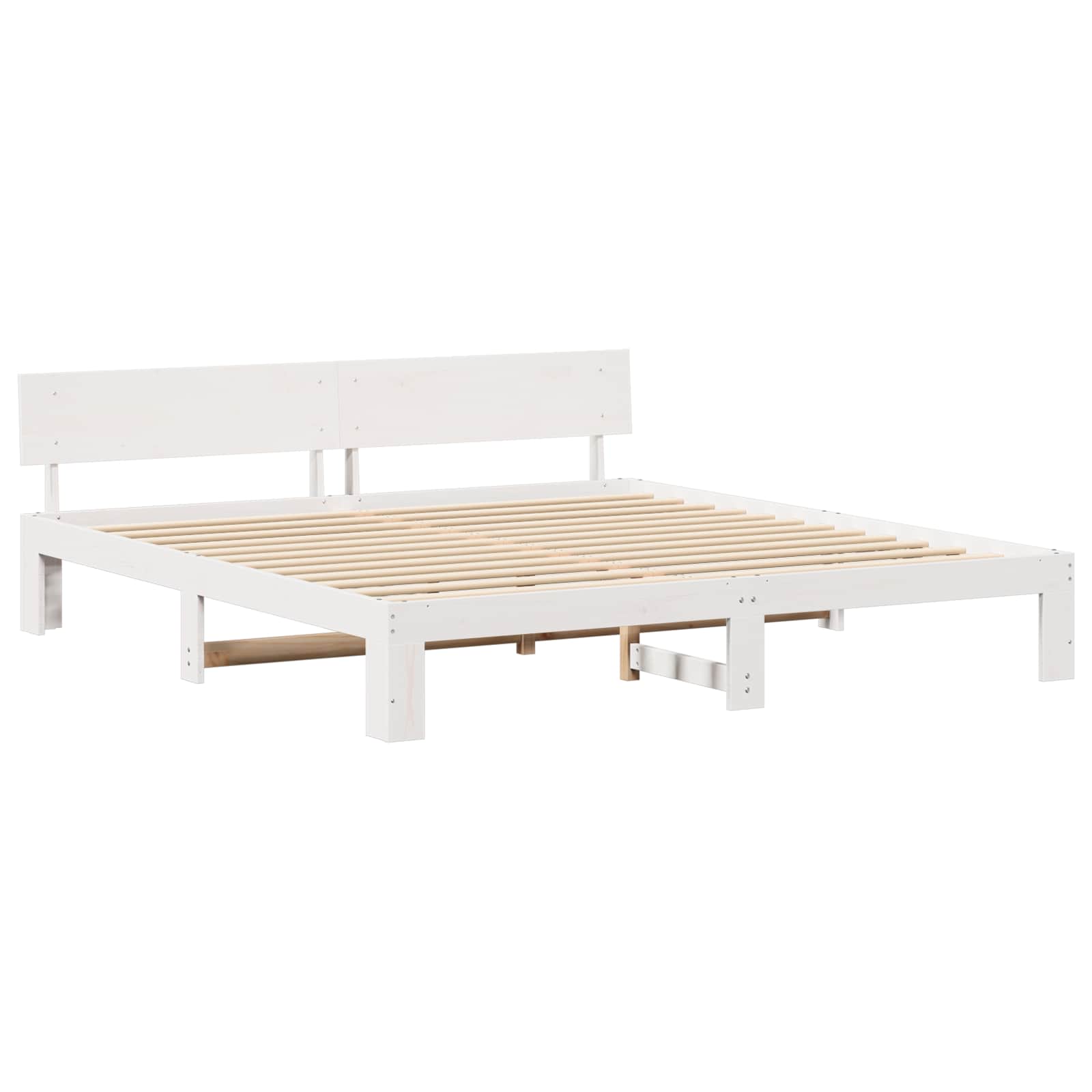 Estrutura da cama com cabeceira branco 180 x 200 cm