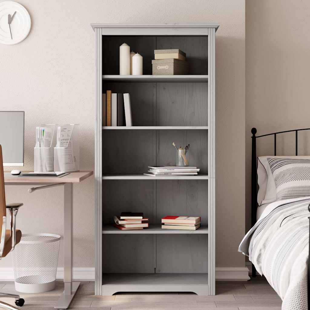 Estante bodo 5 prateleiras 82x40x173 cm pinho maciço cinzento