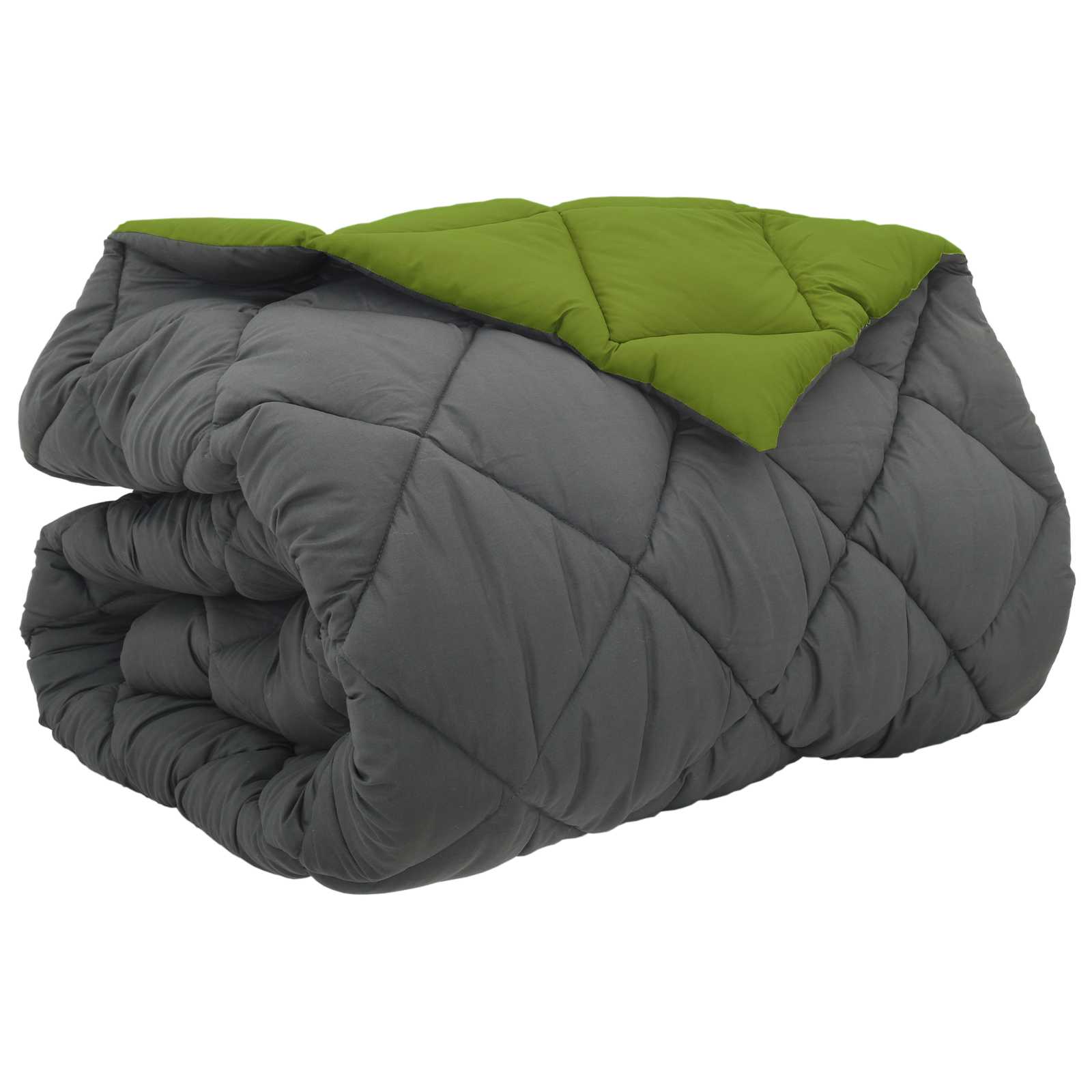 Edredom de inverno 220 x 260 cm 450 gsm verde e antracite