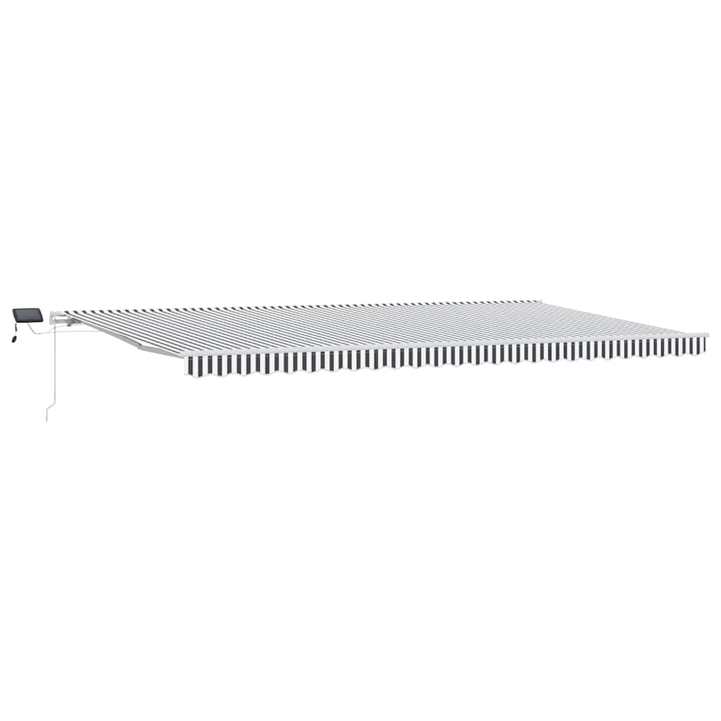 Toldo retrátil manual com LED 600x300 cm antracite/branco