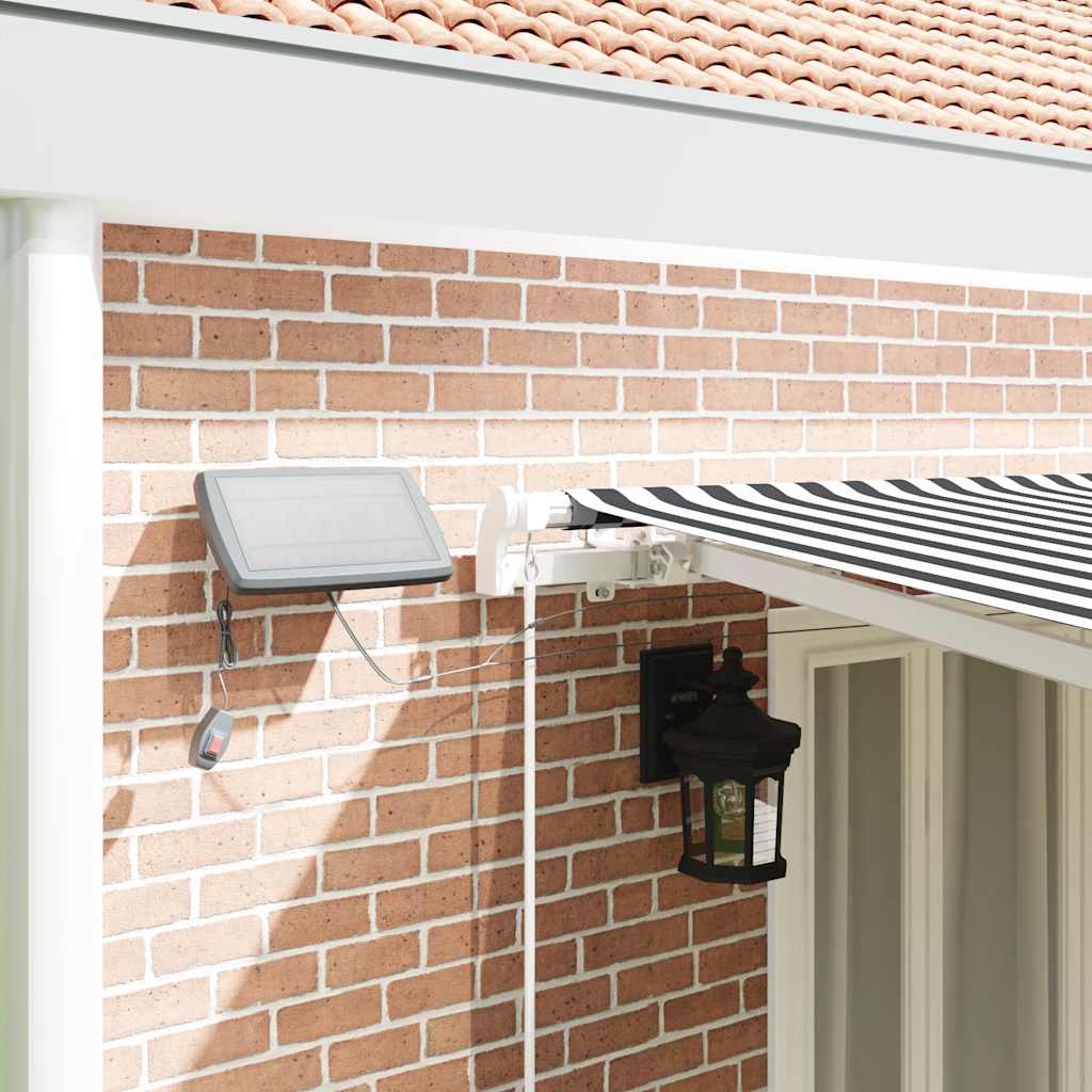 Toldo retrátil manual com LED 600x300 cm antracite/branco