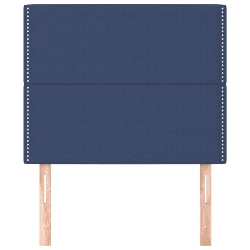 Cabeceira azul 100x5x118/128 cm tecido